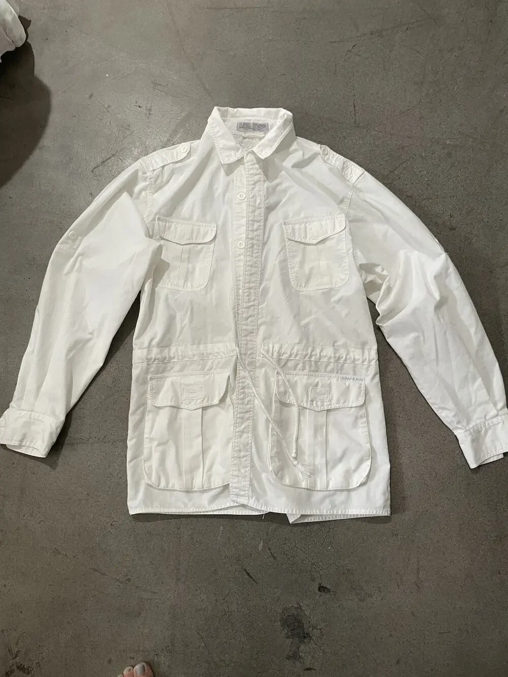 SERGIO VALENTE Men's White Long Sleeve Button-Up Shirt Pockets Polyester Cotton